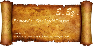 Simonfi Szilvánusz névjegykártya